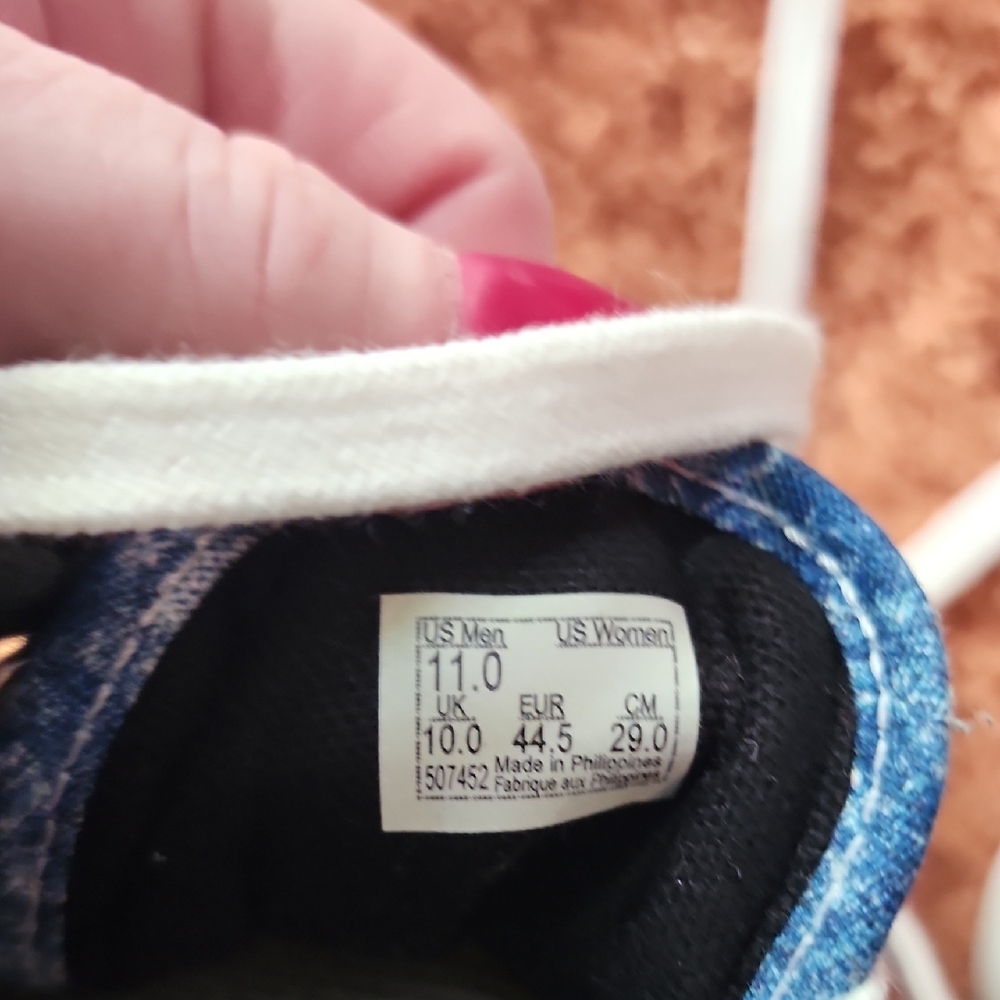 Vans Blue Acid Wash Men's Sneakers Cobra Kai Best Defense More Offense - Picture 14 of 14